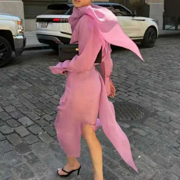 NWT BEST Helsa The Silk Gazar Shirt Ash Rose Pink Quiet Lux - Picture 2 of 12